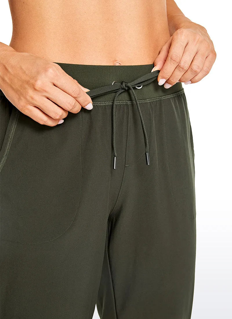 Feathery-Fit Drawstring Jogger with Pockets 28'' - Flat Waistband