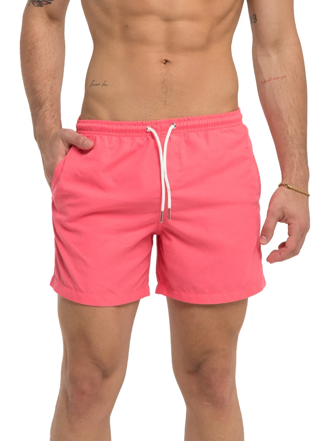 Flamingo Print Reveal Swim Trunks