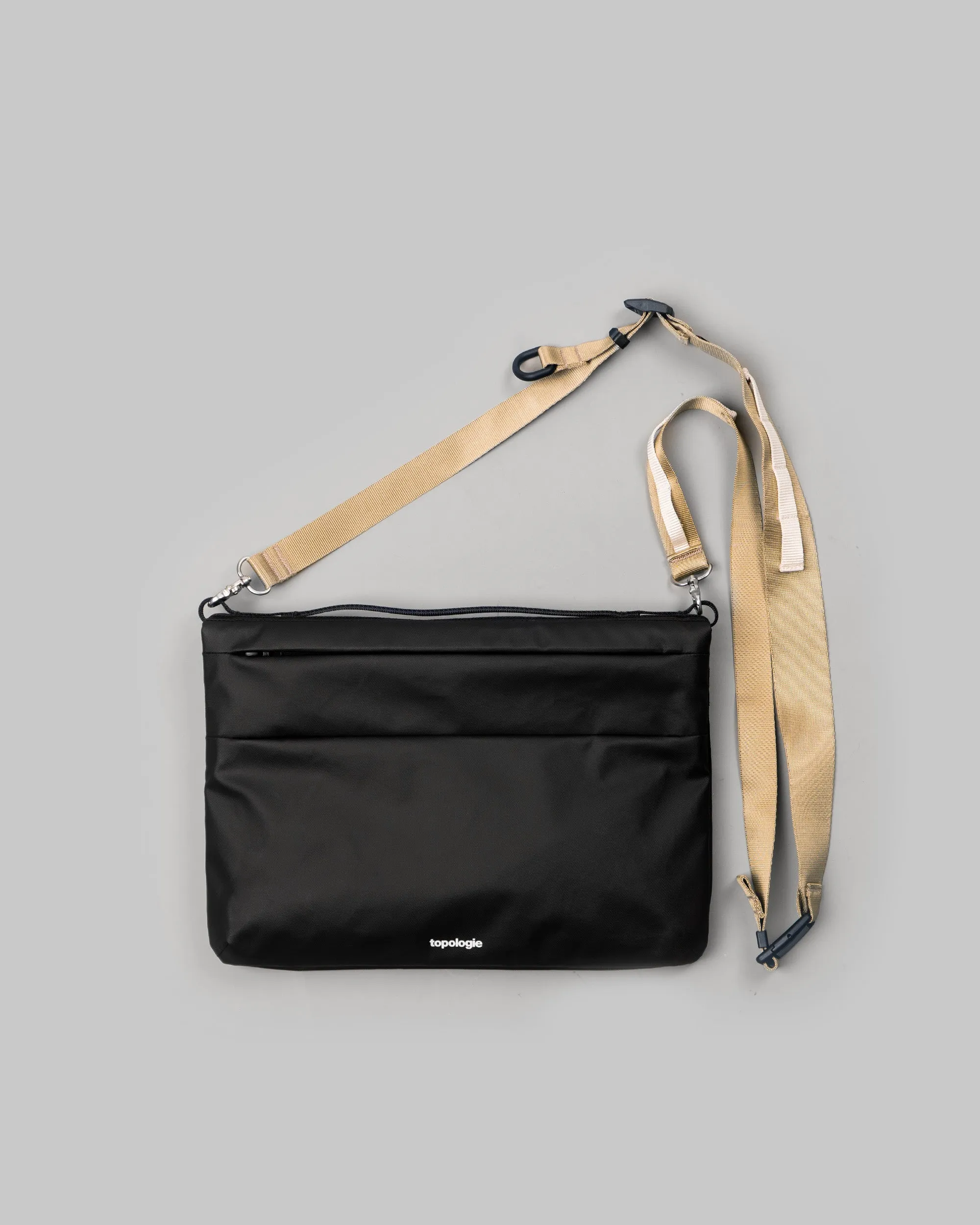 Flat Sacoche Large / Dry Black / Utility Sling Wide Khaki