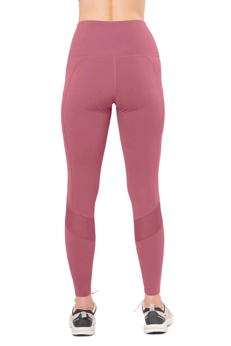 Flaunt Panelled High Rise Active Leggings - Heather Rose