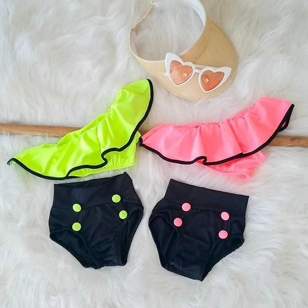 Girls Off Shoulder 2 Pcs Swimwear