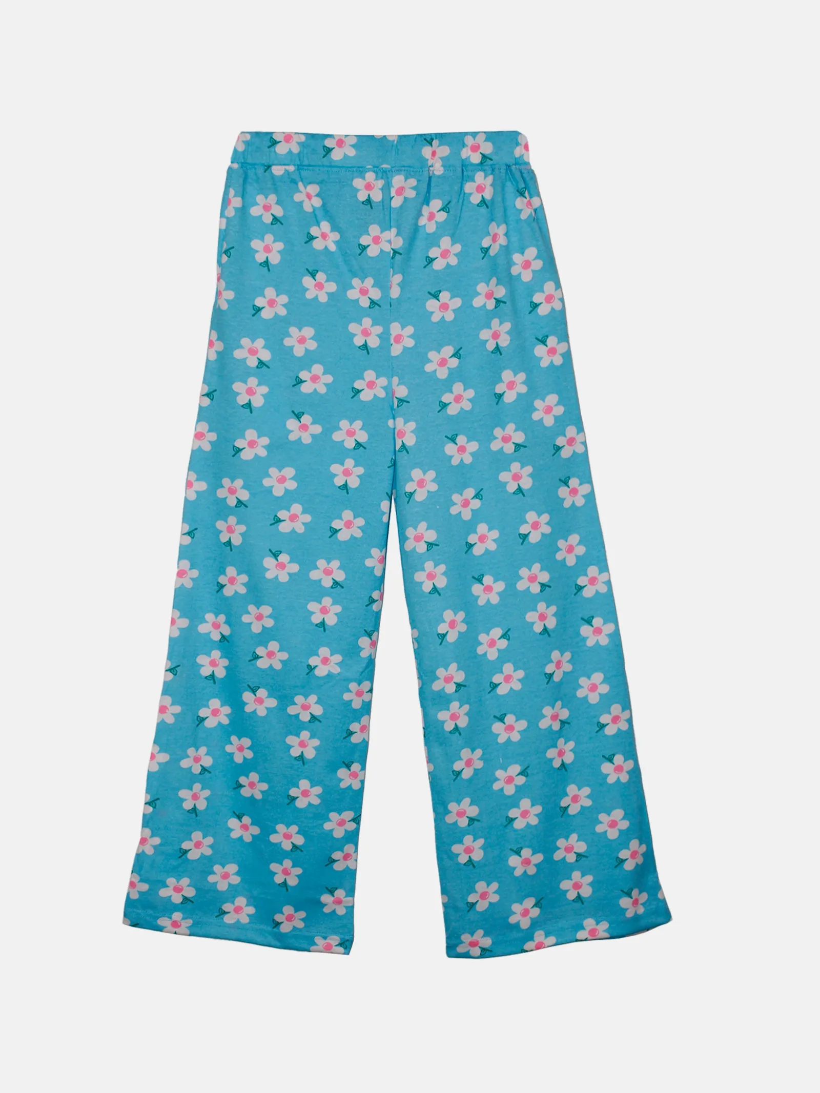 Girls Pack of 2 Cotton Printed Flared Pajama