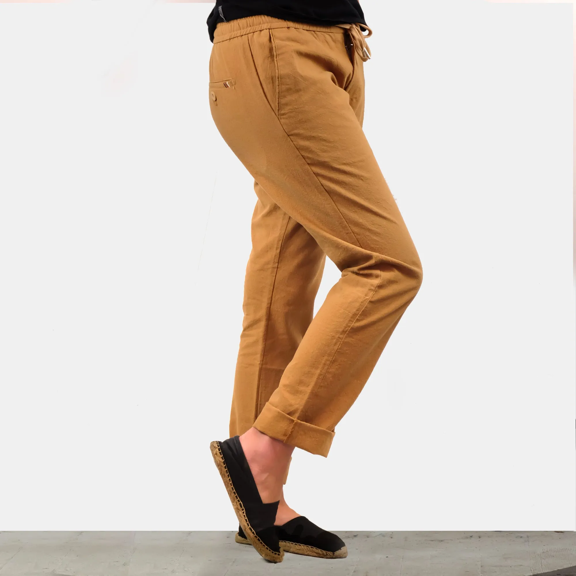 Hemp Cotton Pants Unisex - Orange