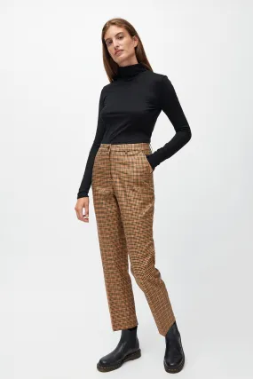 herttaa trousers check maroon <br> by ARMEDANGELS