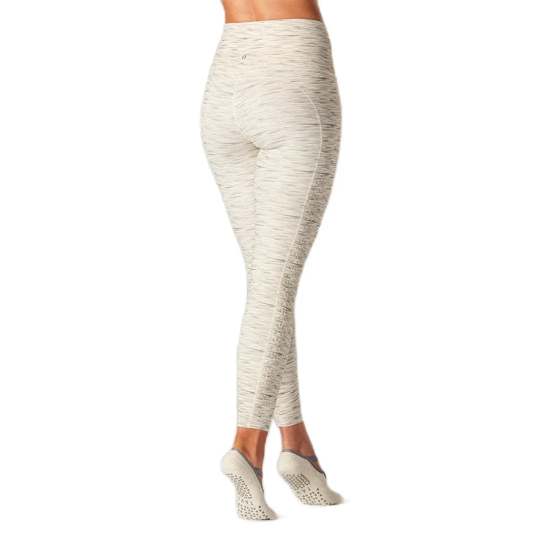 HIGH WAISTED EYELET 7/8 LEGGINGS - SAND STONE