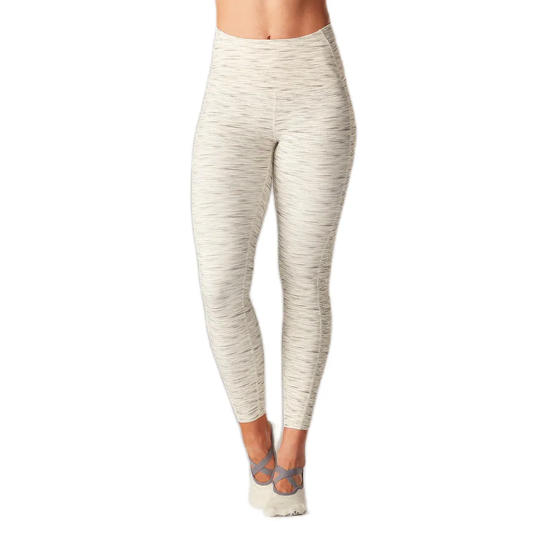 HIGH WAISTED EYELET 7/8 LEGGINGS - SAND STONE