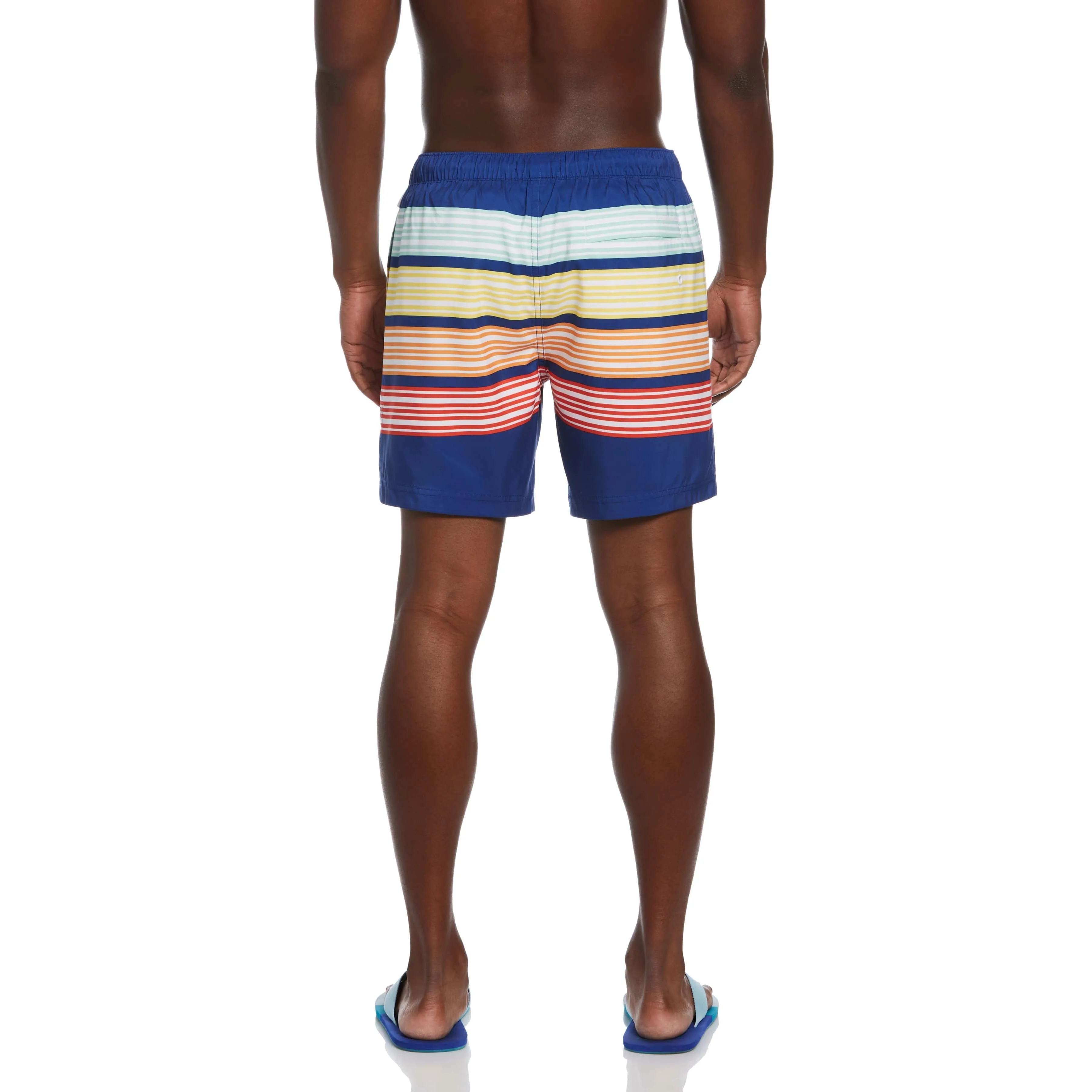 Horizontal Stripe Print Swim Shorts