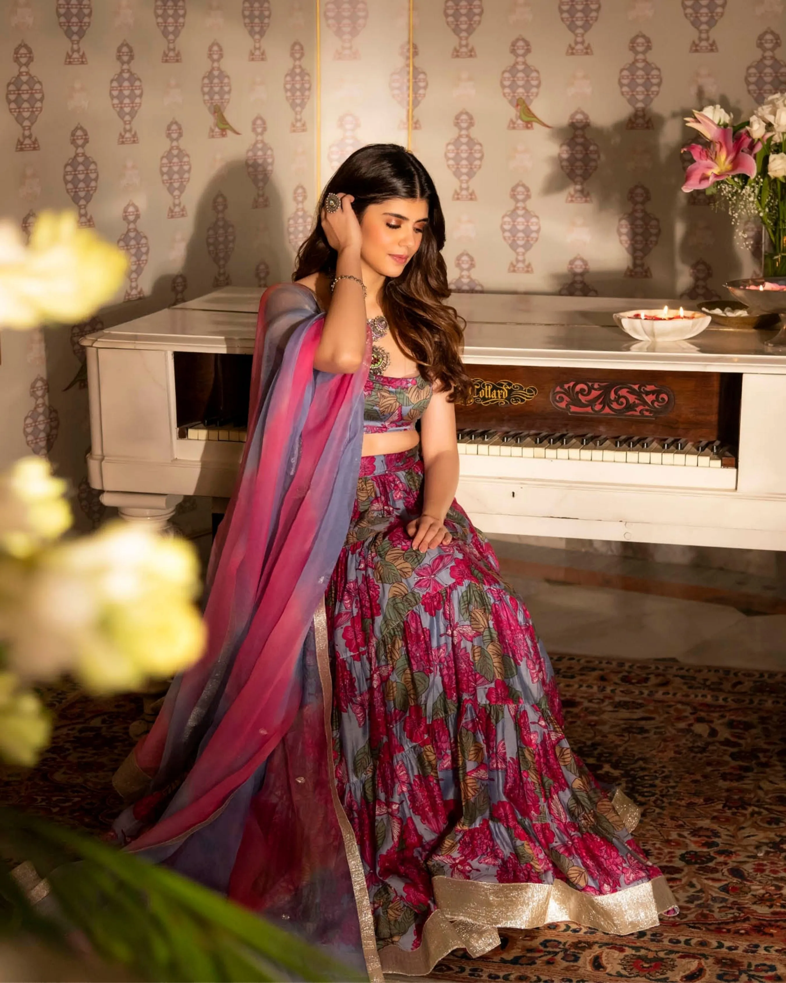 Khurshid Chanderi Lehenga Set