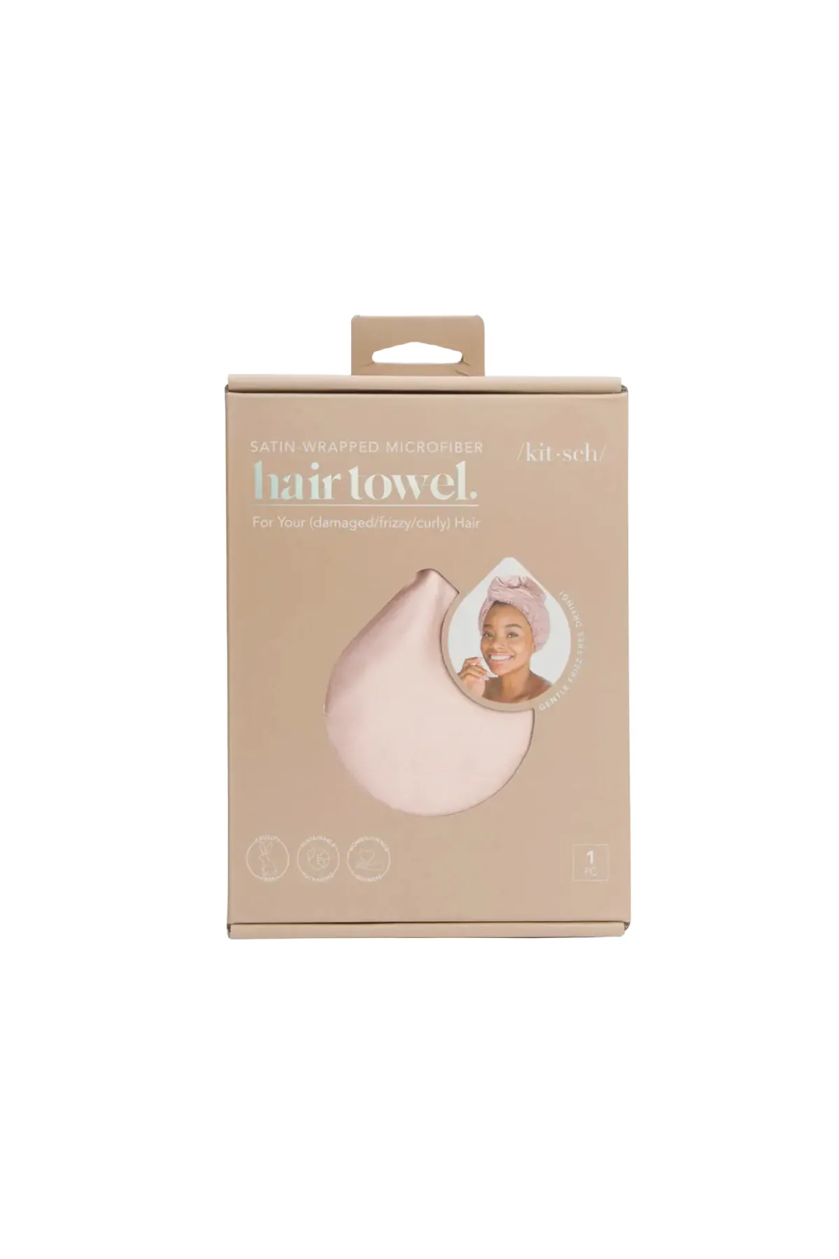 Kitsch Satin Quick Dry Hair Towel - Blush