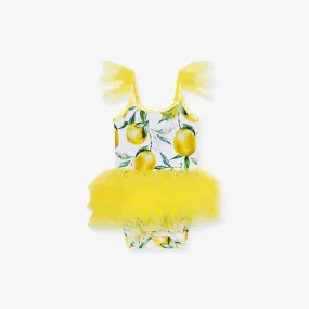 Limoncello Tulle Smocked Bodysuit Dress