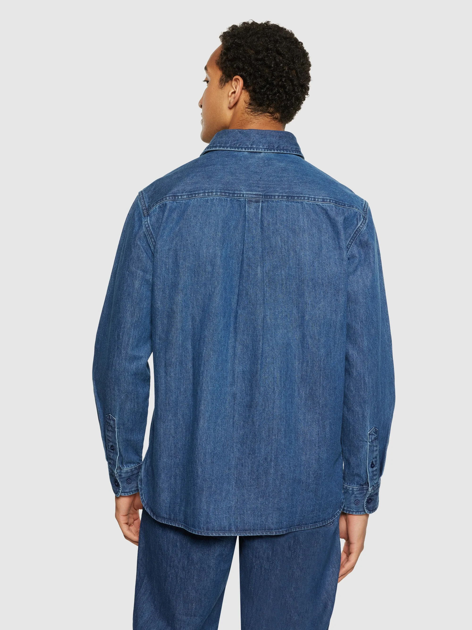 Loose denim shirt - GOTS/Vegan - Dark Blue denim