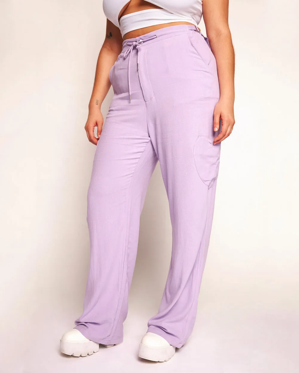 Lover Girl Parachute Pants With Heart Shaped Pockets