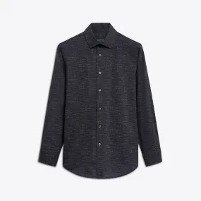 Men's Bugatchi | James Chambray Print OoohCotton® | Black