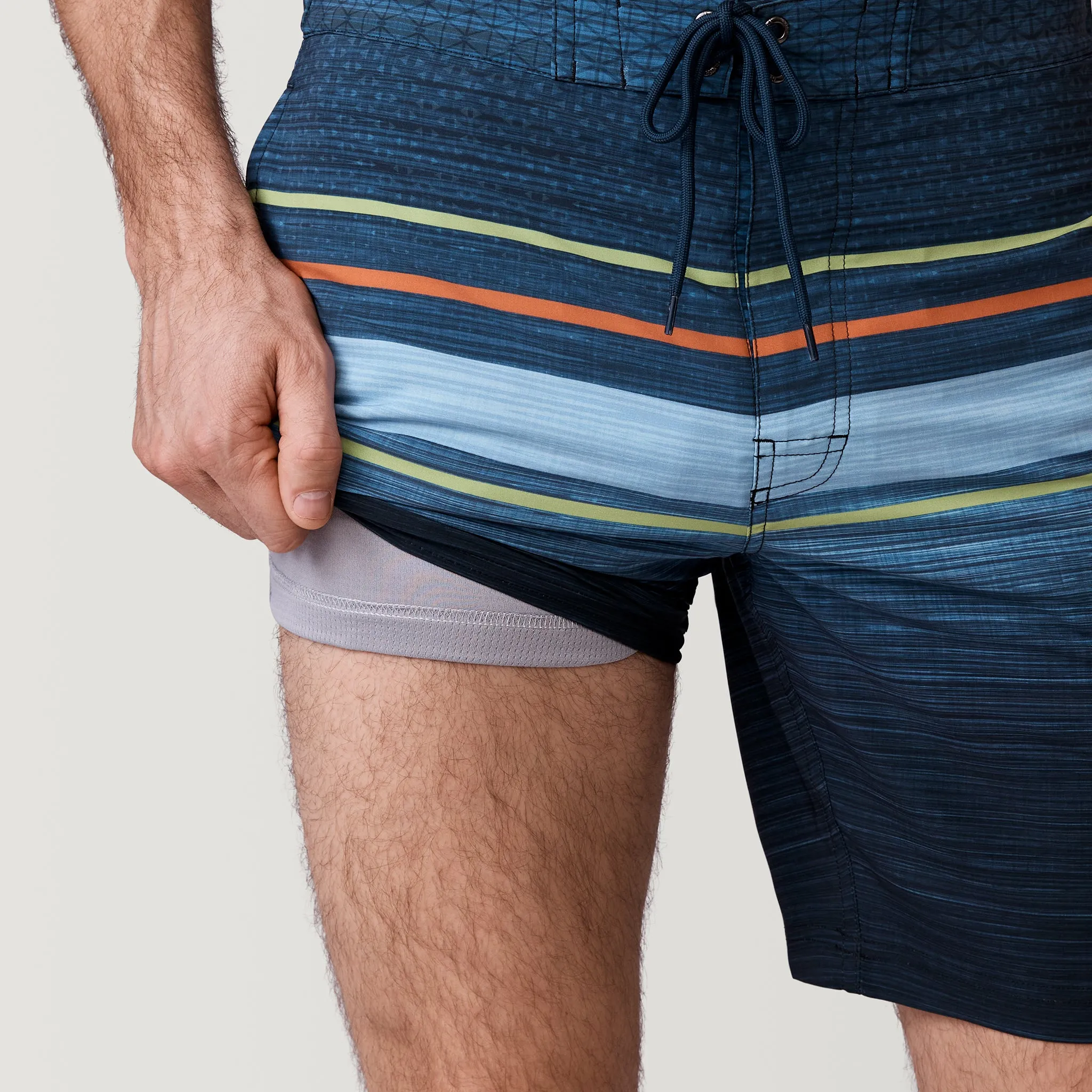 Men's Diamond Plate Stripe Surf Swim Short