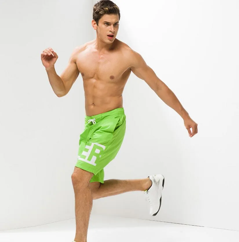 Men's Green Summer Print Beach Board Shorts