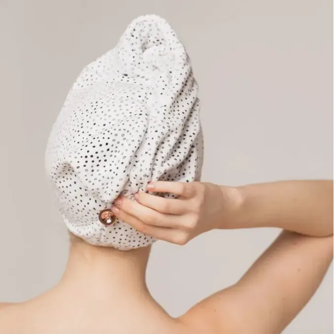 Micro Dot Quick Dry Hair Towel