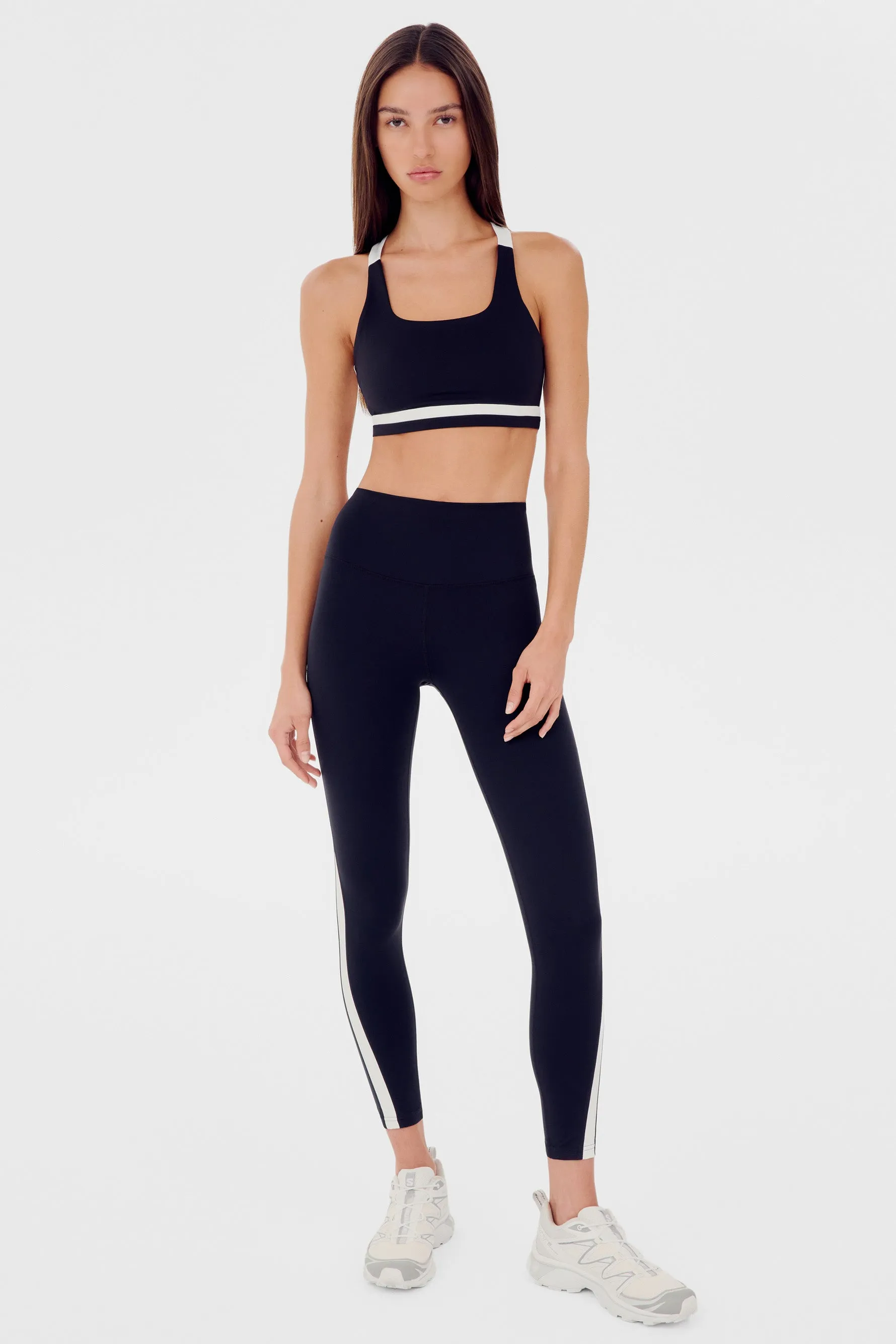 Miles High Waist Rigor 7/8 Legging - Black/white