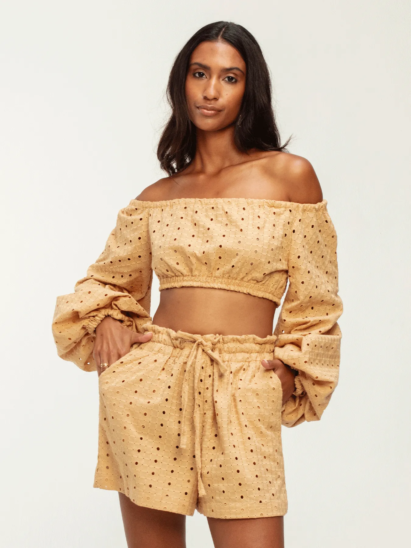 Womens Binta Camel Naka Top - Stylish and Versatile