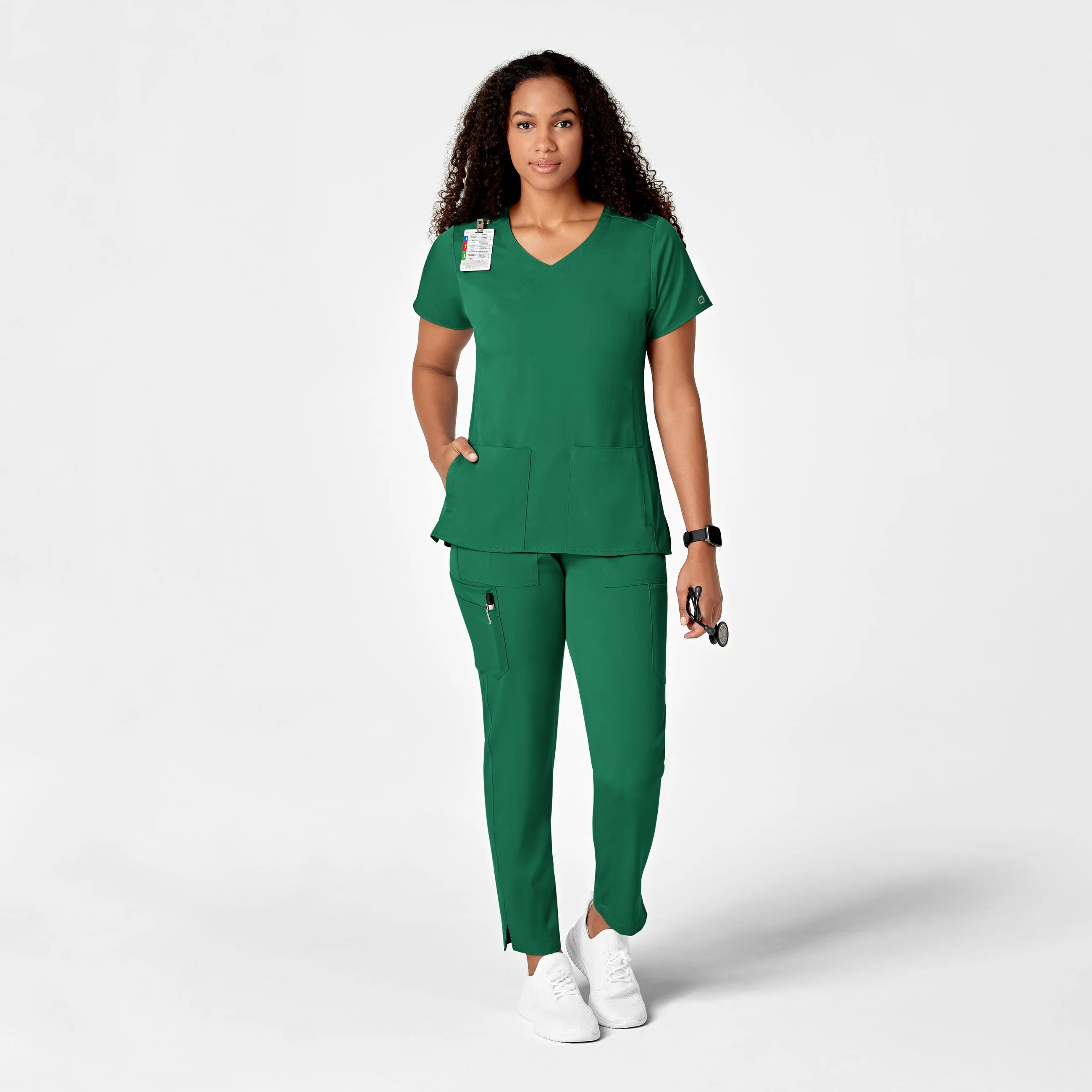 PRO Women's Slim Leg Cargo Scrub Pant - Hunter