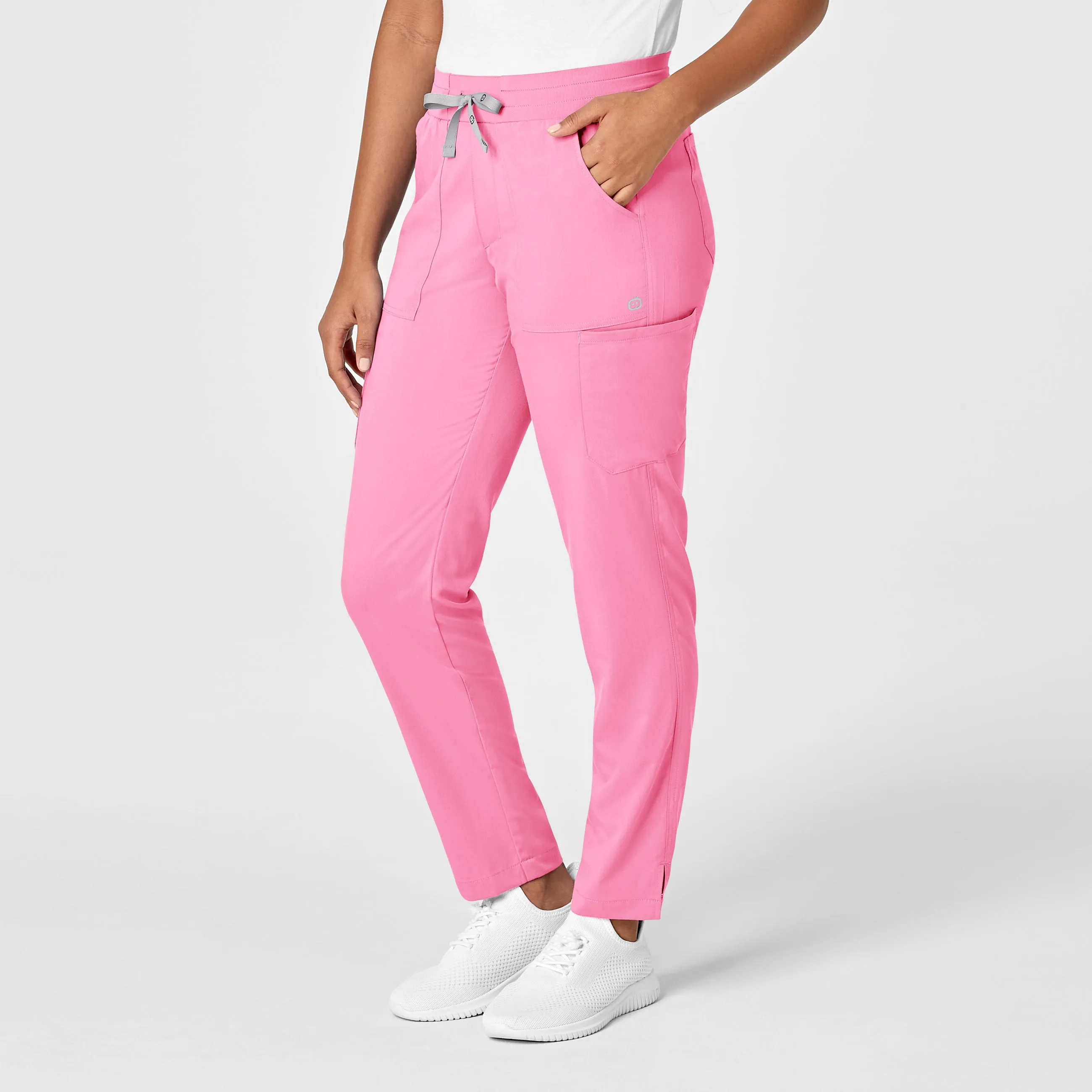 PRO Women's Slim Leg Cargo Scrub Pant - Pink Blossom