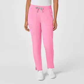 PRO Women's Slim Leg Cargo Scrub Pant - Pink Blossom