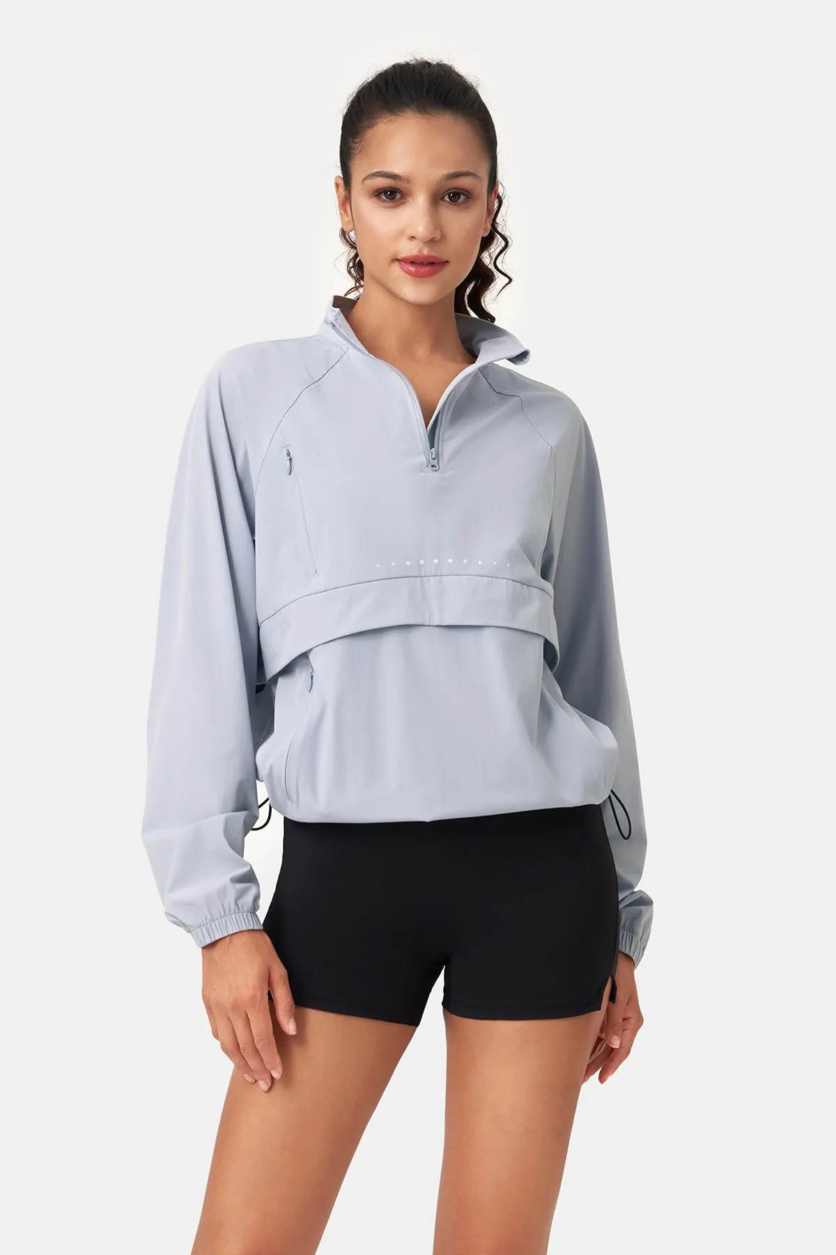 Quick-Dry Long Sleeve Half-Zip Running Jacket