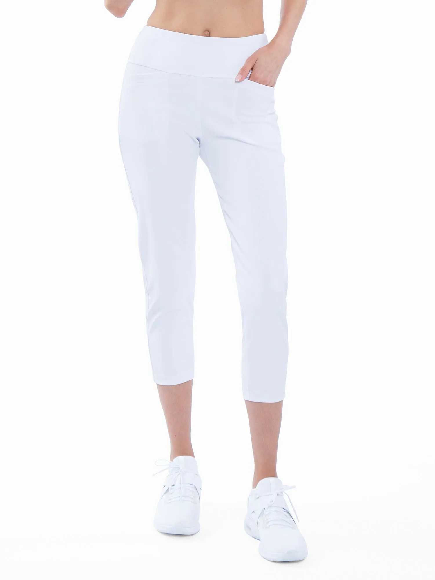 Quick Dry Women's Golf 24" Capri - White