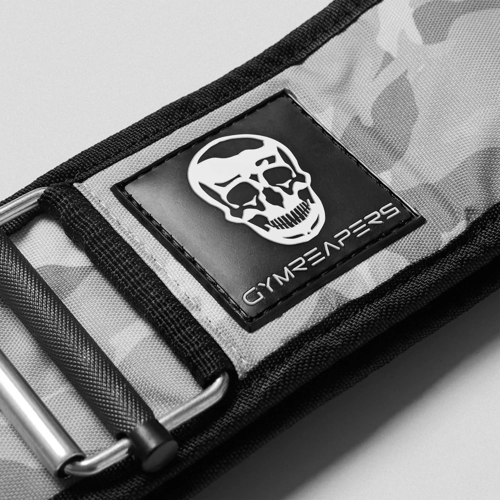 Quick Locking Weightlifting Belt | Premium Back Support - White Camo