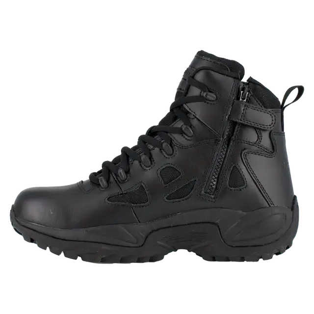 Black 6-Inch Rapid Response RB Soft-Toe Tactical Stealth Boot with Side Zipper