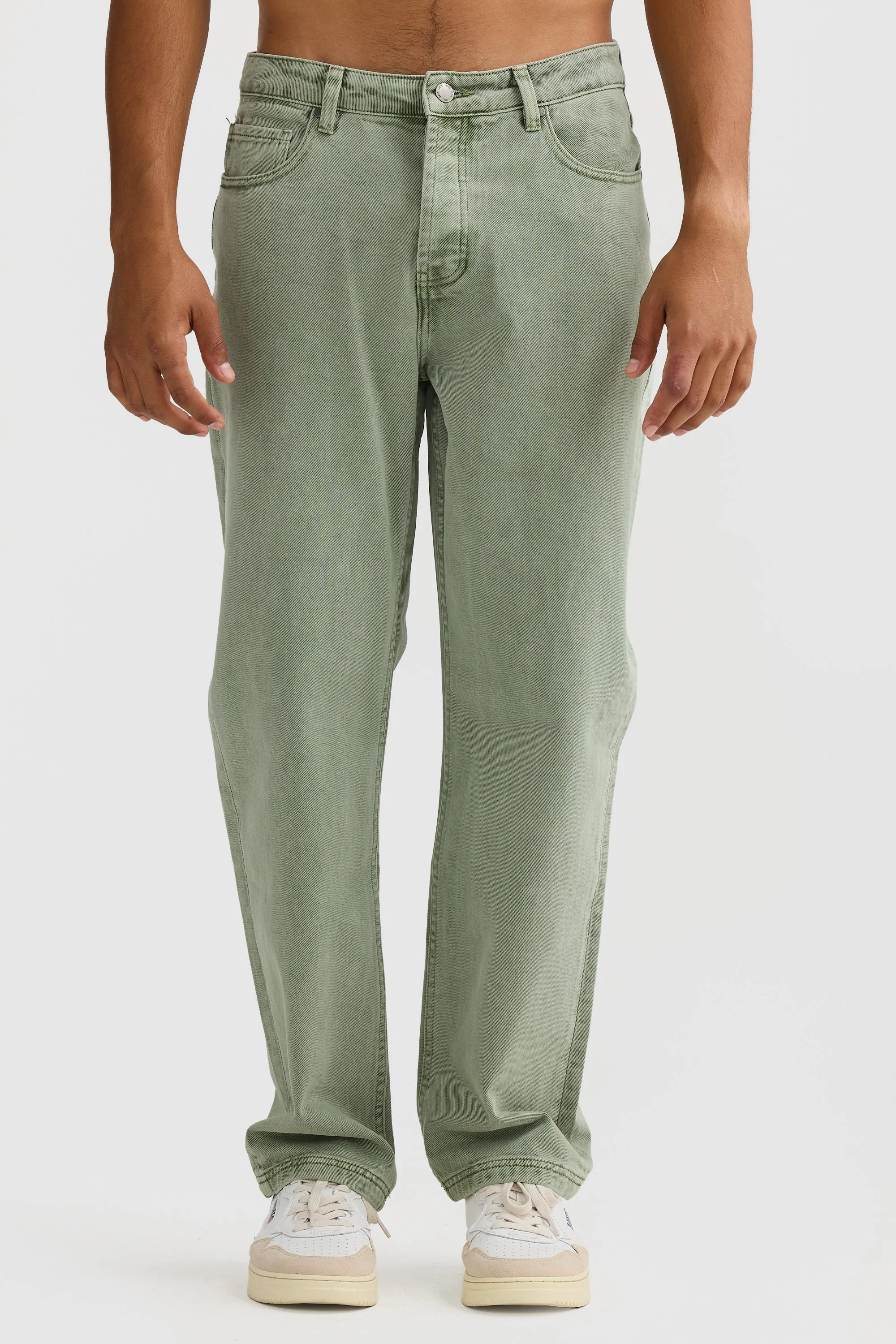 Relaxed Twill Pants Olive