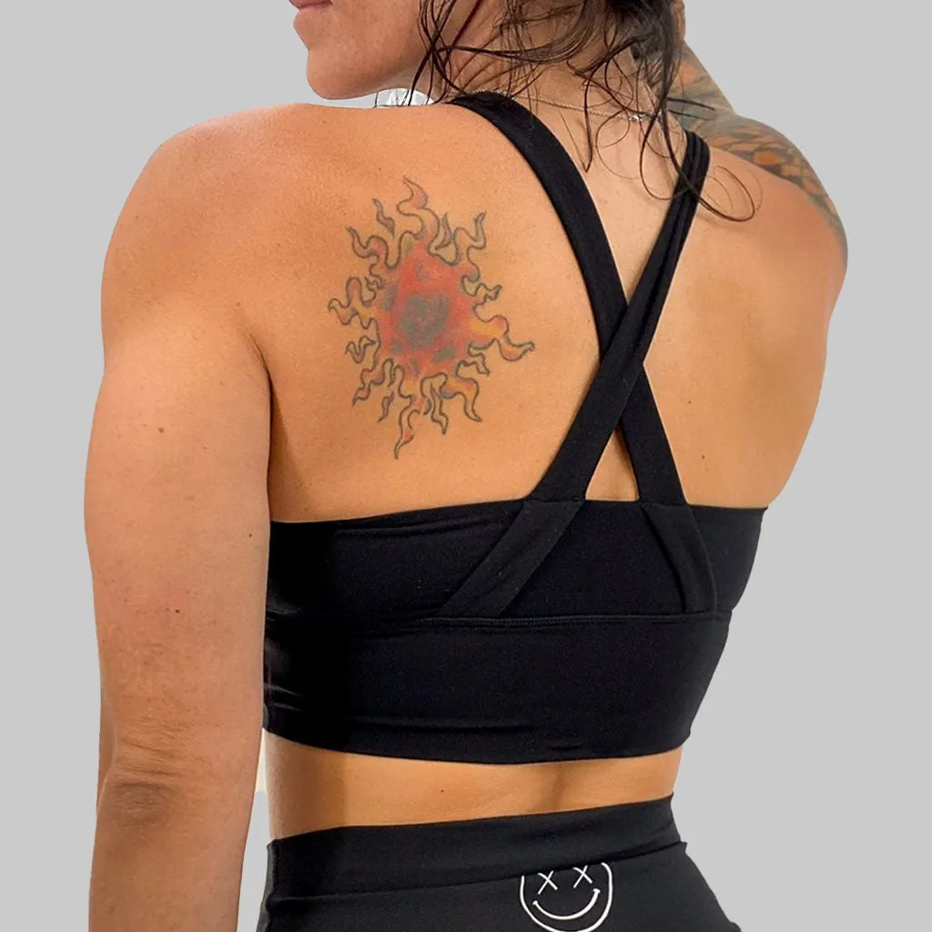 Salty Savage Ladies "Peace Skeleton" X Back Sports Bra | Cocoa Beach Performance