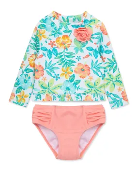 Tropical Two-Piece Infant Long Sleeve Rashguard (6M-24M)