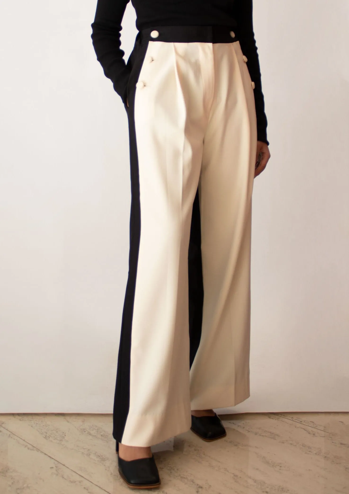 Two Tone Wide Leg Pants