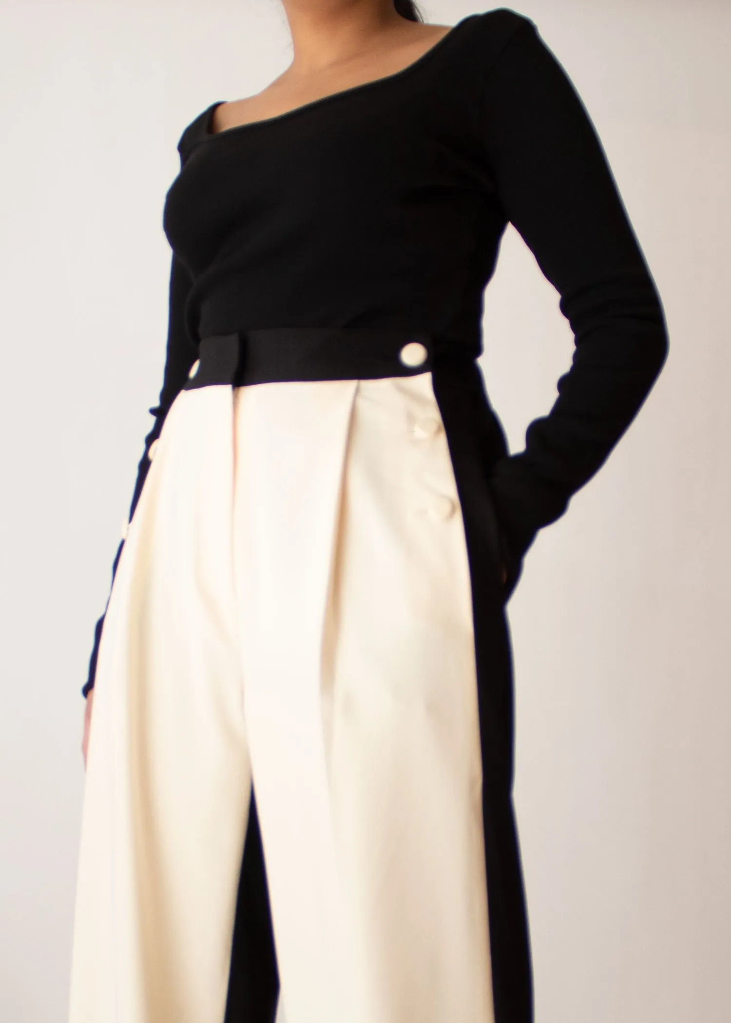 Two Tone Wide Leg Pants