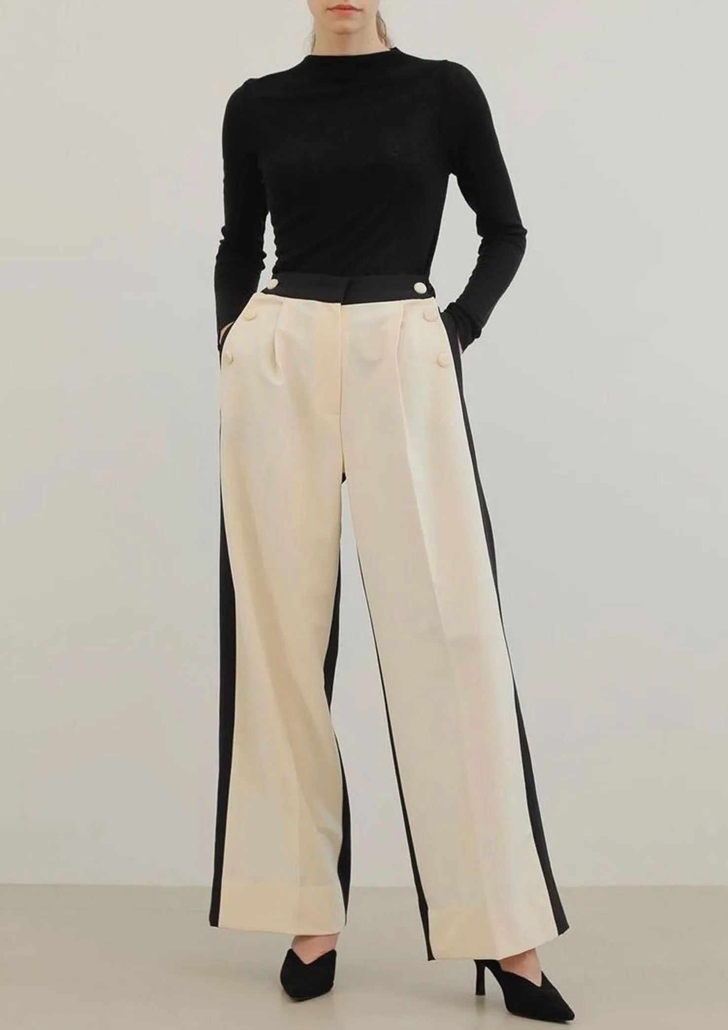 Two Tone Wide Leg Pants