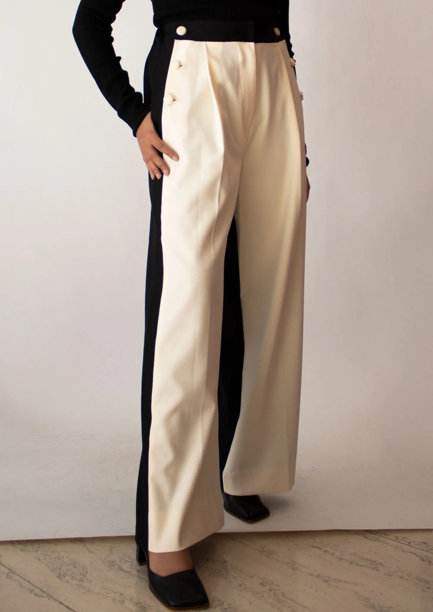 Two Tone Wide Leg Pants