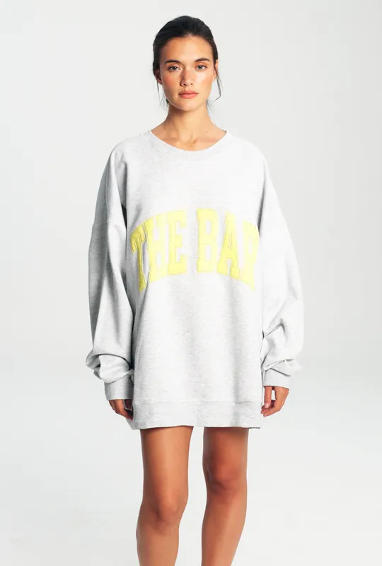 VARSITY SWEATSHIRT LT HEATHER GREY/LEMON