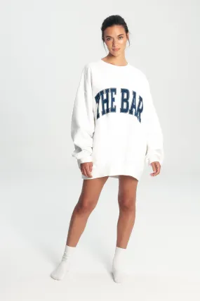 VARSITY SWEATSHIRT WHITE/NAVY BLUE