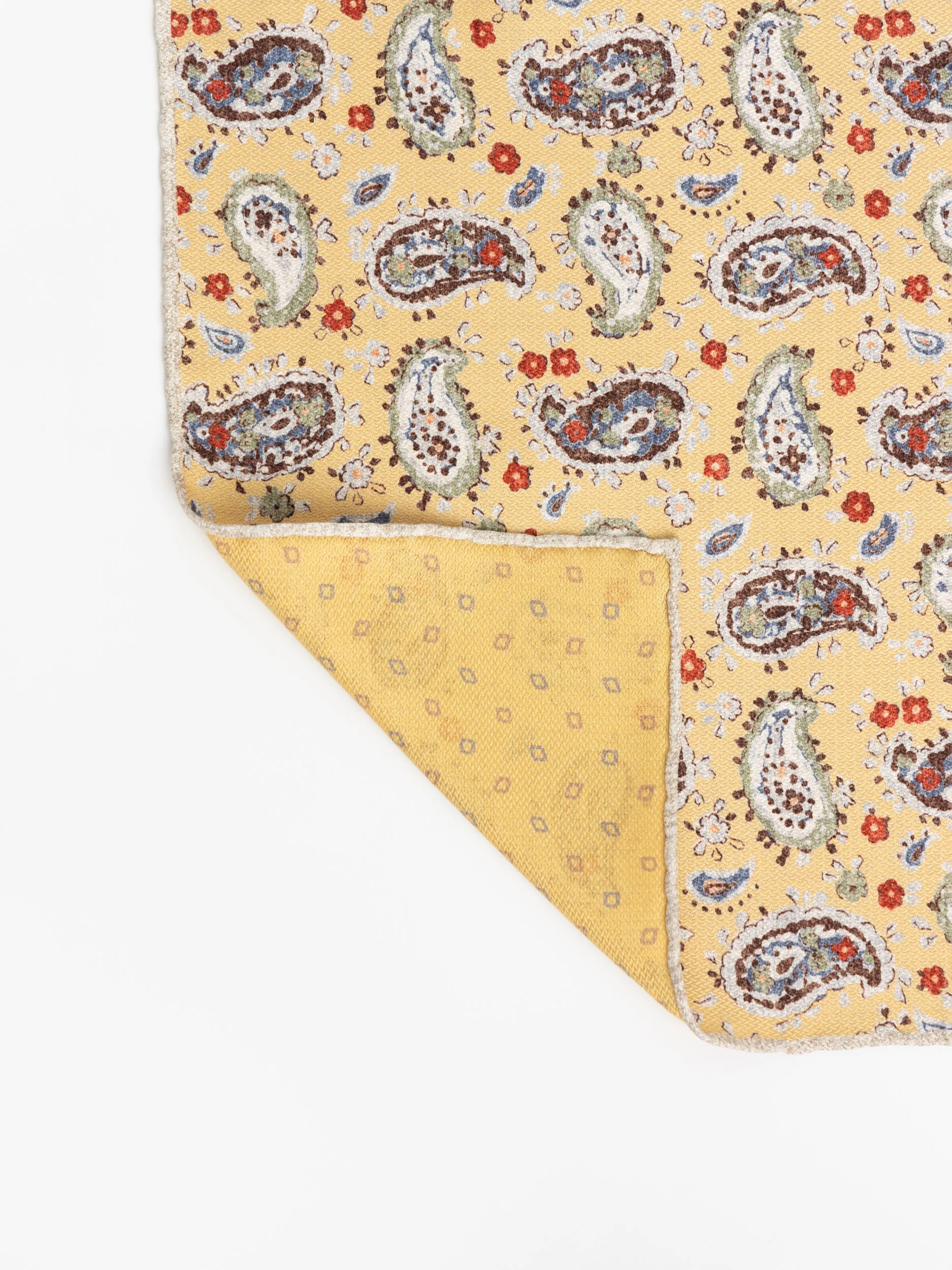 Yellow Paisley Pocket Square