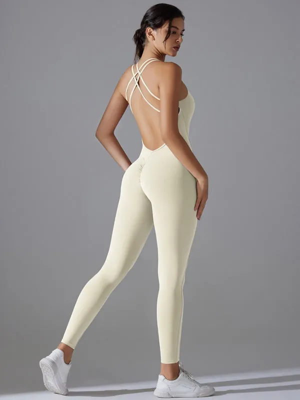 ZASUWA Female Cross Back Scrunch Bum Quick-dry Jumpsuit